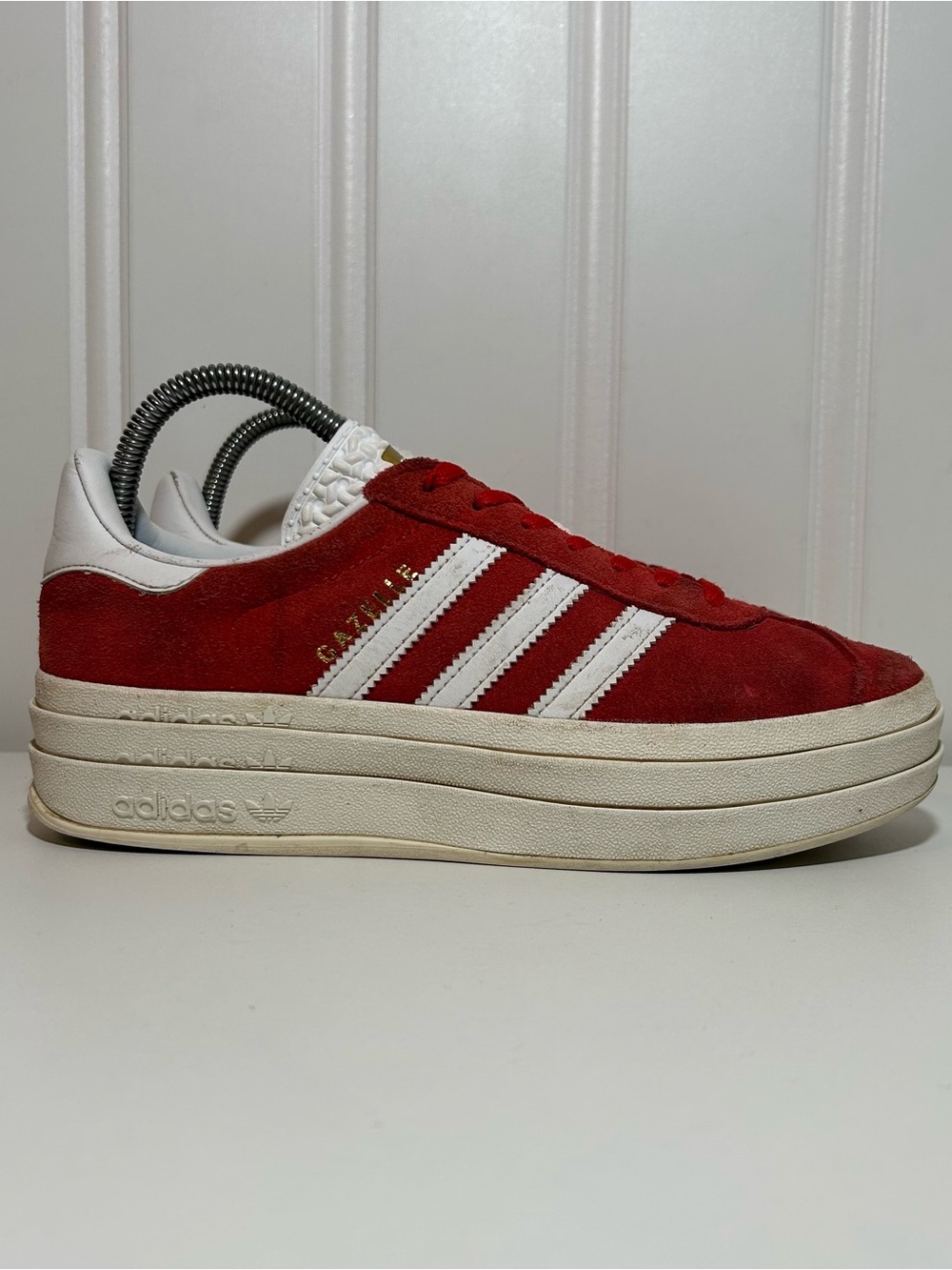 adidas Gazelle Platform bold red Suede Sneaker lace White